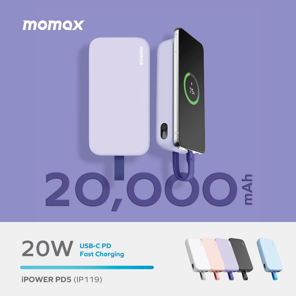 Momax [IP119] iPower 20W PD5 Powerbank 20,000mAh