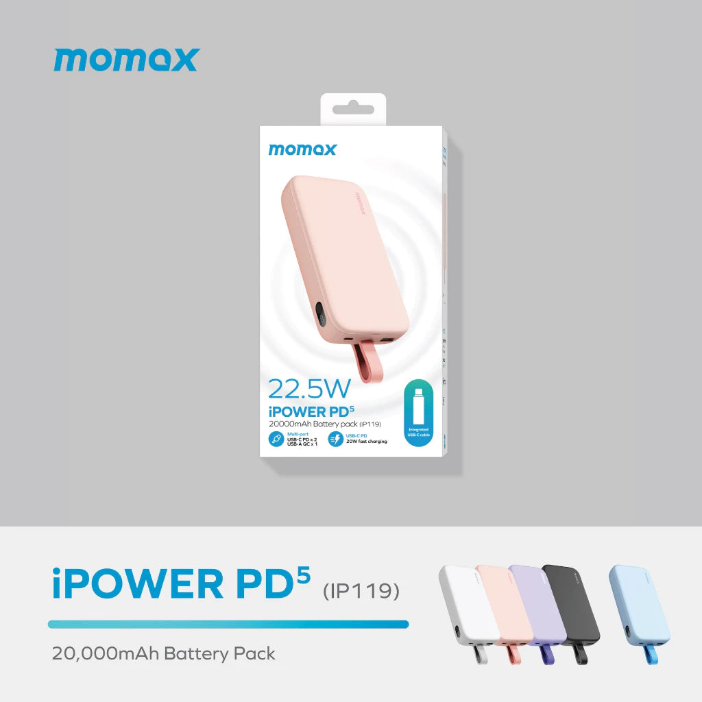 Momax [IP119] iPower 20W PD5 Powerbank 20,000mAh