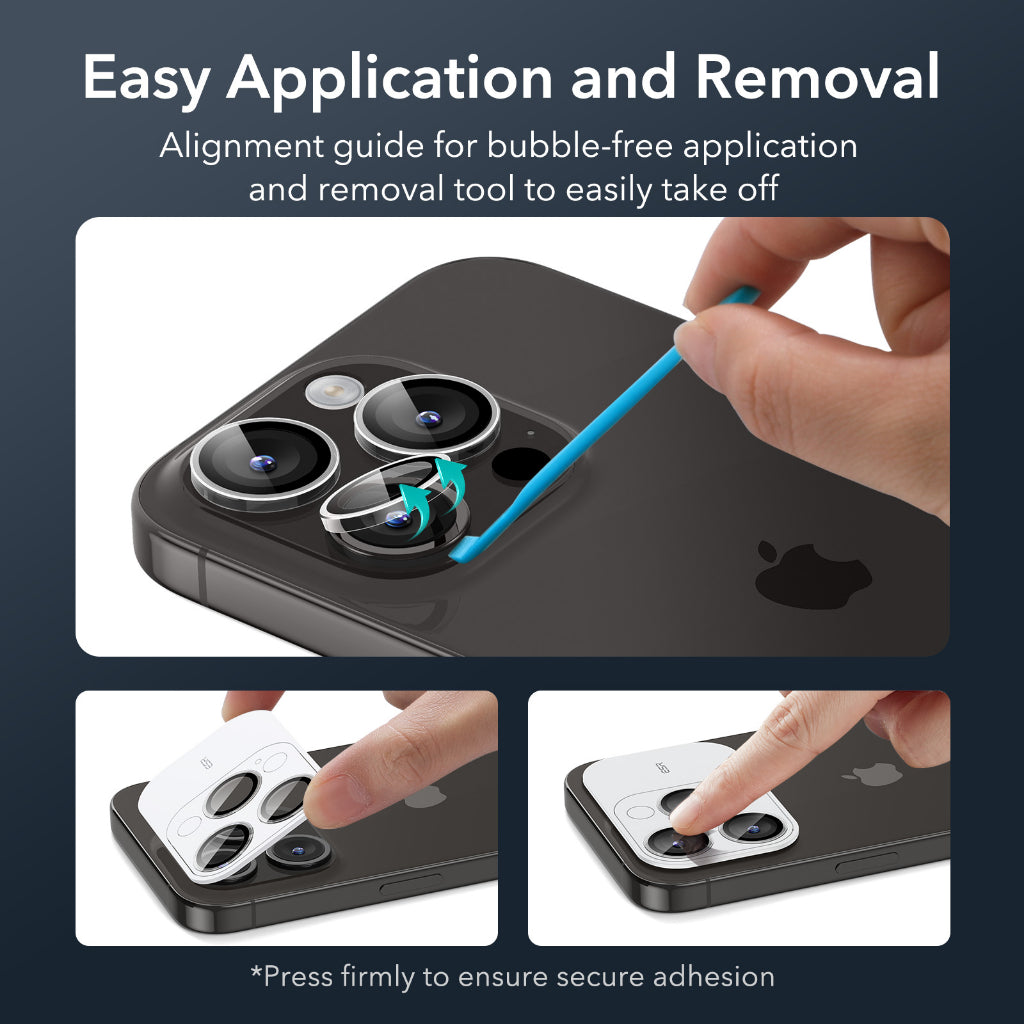 ESR iPhone 16 Pro/16 Pro Max Armorite Ultra-Tough Camera Lens Protector (Set of 3)