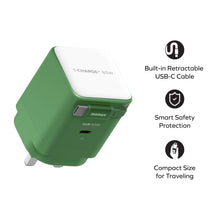 Load image into Gallery viewer, Momax UM76 Compact 65W GaN Charger with Built-in USB-C Cable for Laptop &amp; Mobile Devices
