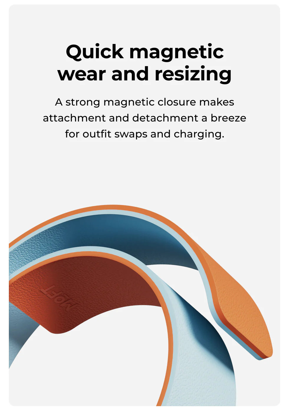 MOFT Snap Watch Band for Apple Watch 40mm/41mm/42mm & 44mm/45mm/46mm/49mm - Jet Black Beach White