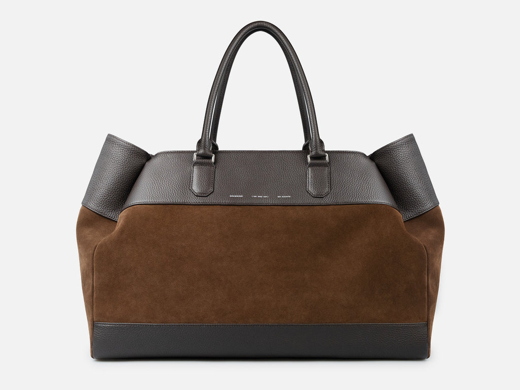 [Limited Edition] Grams(28) 184 Weekender Tote Bag - Pebbled Suede Dark Brown x MV Agusta