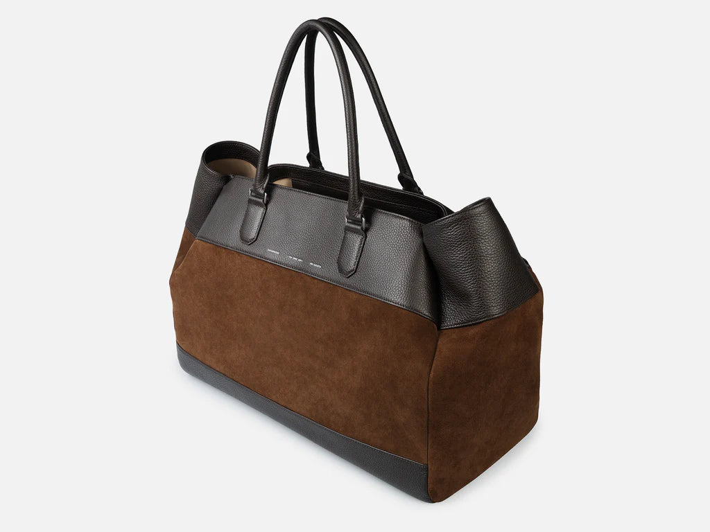 [Limited Edition] Grams(28) 184 Weekender Tote Bag - Pebbled Suede Dark Brown x MV Agusta