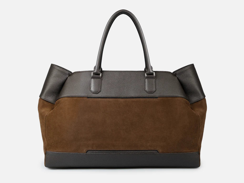 [Limited Edition] Grams(28) 184 Weekender Tote Bag - Pebbled Suede Dark Brown x MV Agusta