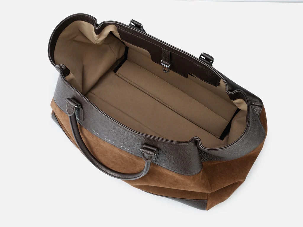 [Limited Edition] Grams(28) 184 Weekender Tote Bag - Pebbled Suede Dark Brown x MV Agusta