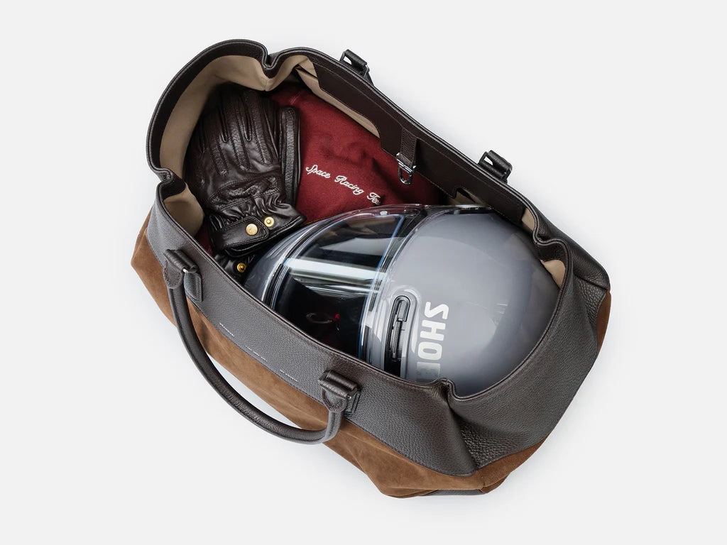 [Limited Edition] Grams(28) 184 Weekender Tote Bag - Pebbled Suede Dark Brown x MV Agusta