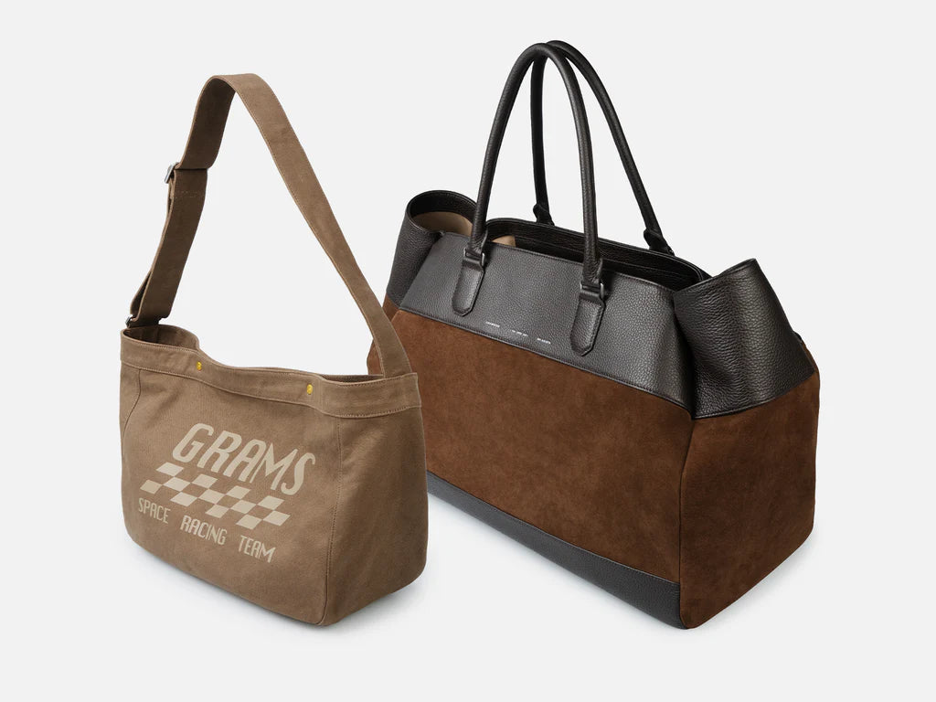 [Limited Edition] Grams(28) 184 Weekender Tote Bag - Pebbled Suede Dark Brown x MV Agusta
