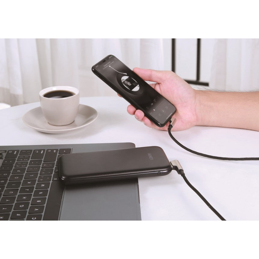 Aukey CB-BAL6 MFi Right Angle Nylon Braided Lightning Cable