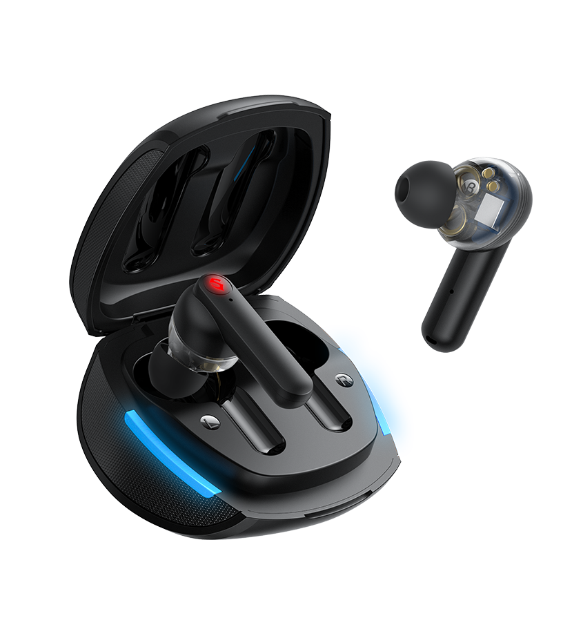 SoundPEATS Gamer No. 1 True Wireless Earbuds With Game Mode, Dual Drivers, 4 Mics & 25 Hours Music