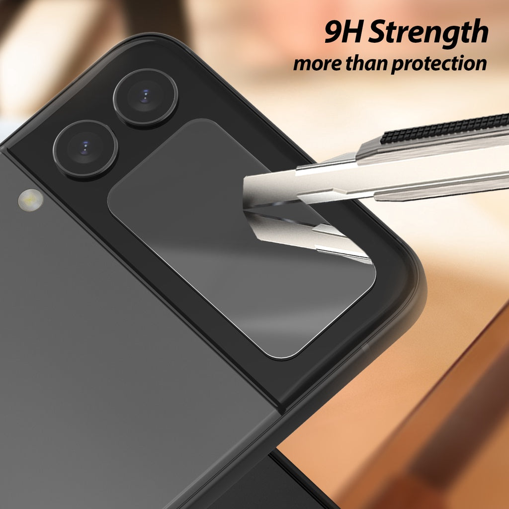 Whitestone Dome EZ Glass Samsung Galaxy Z Flip 4 Tempered Glass Screen Protector with Hinge Cover Film - 2 PACK