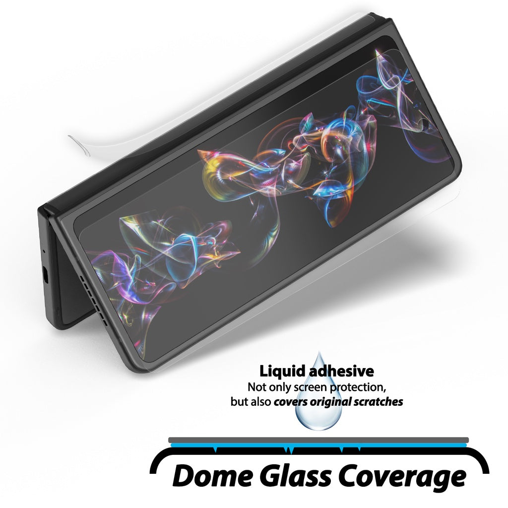 Whitestone Dome Glass Samsung Galaxy Z Fold 4 Full Tempered Glass Shield with Liquid Dispersion Tech - 2 PACK