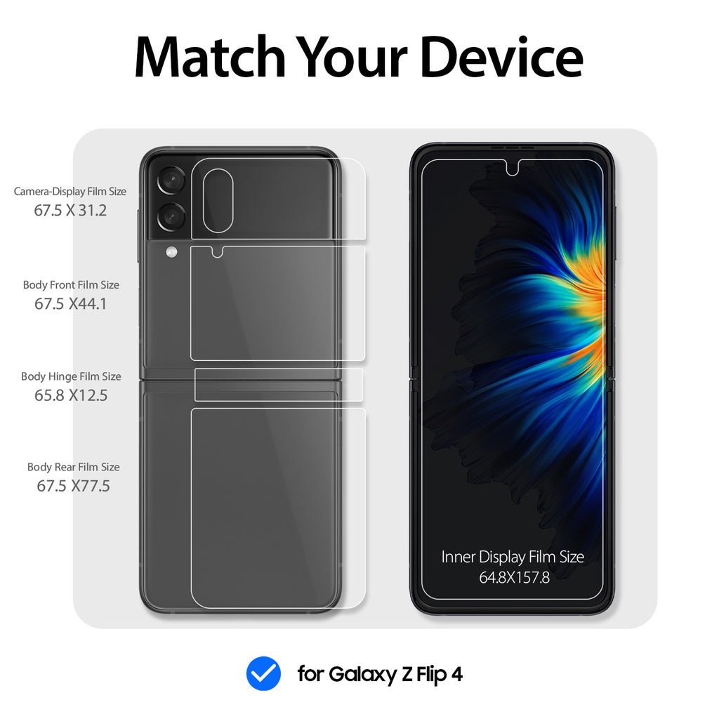Whitestone Dome Premium Film Samsung Galaxy Z Flip 4 TPU Film Screen Protector with Hinge Cover Film