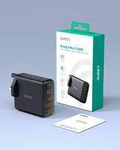 Load image into Gallery viewer, Aukey PA-B7S 4 Port 100W PD Super Fast Charging Wall Charger
