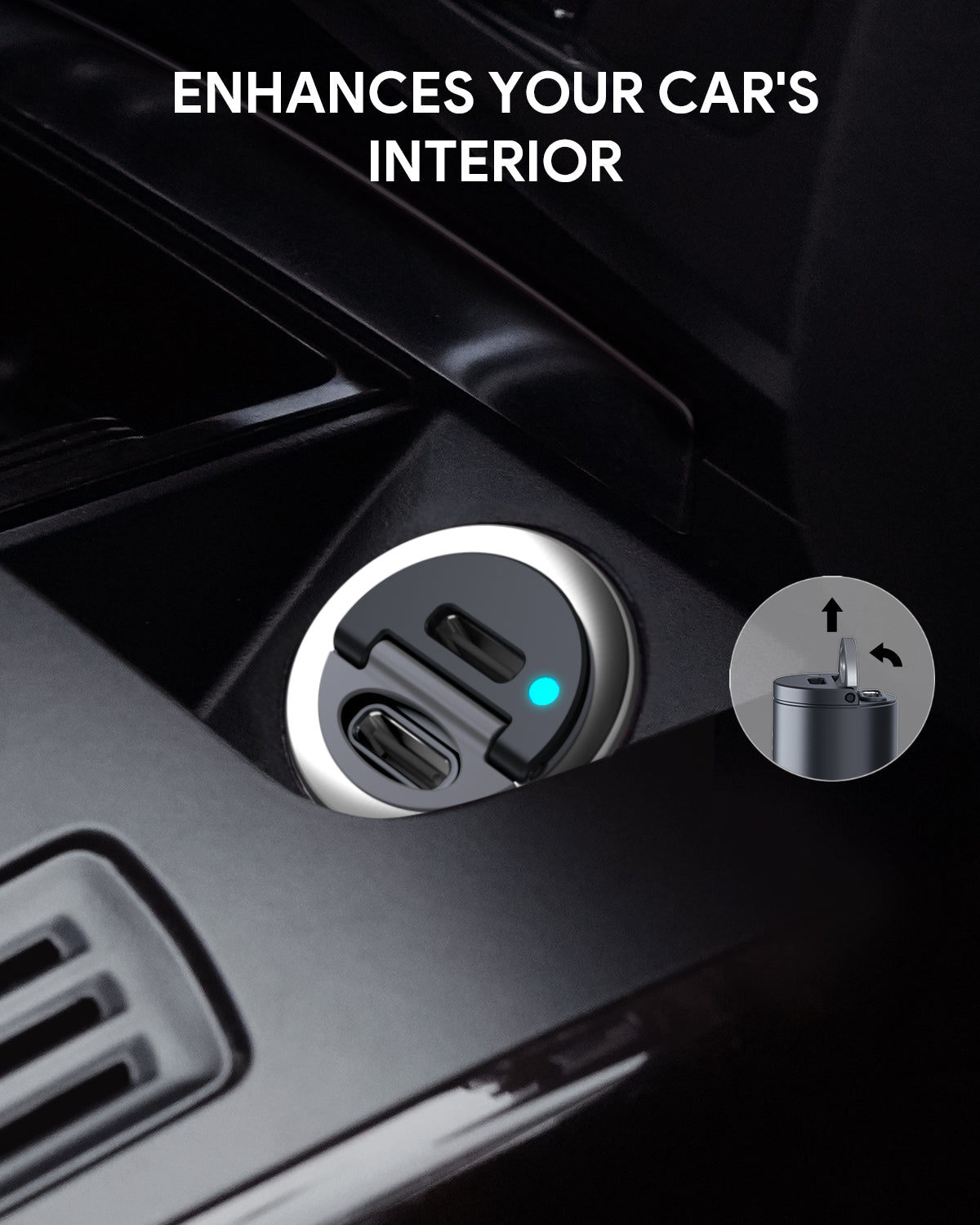 Aukey CC-A4 Dual Port USB-C 30W PD Car Charger