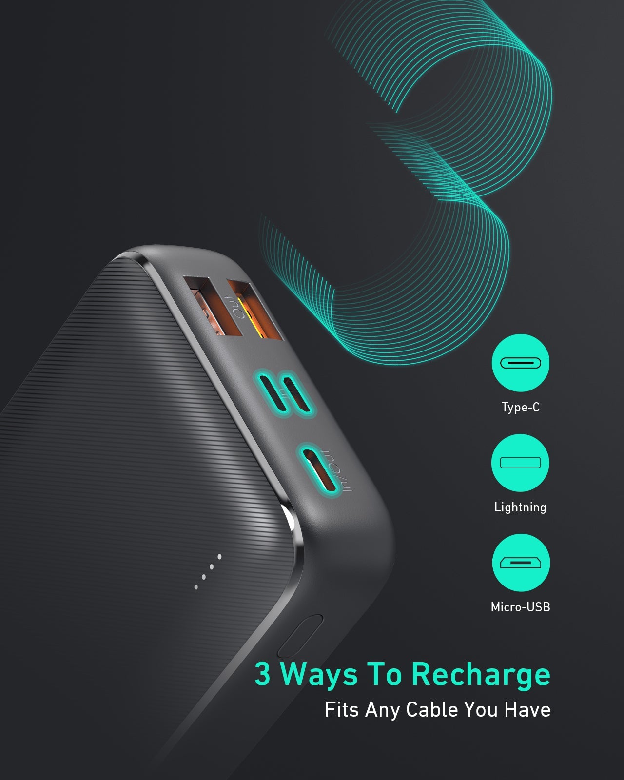 Aukey PB-N74S 20000MAH Basix Plus 22.5W Powerbank Portable Charger