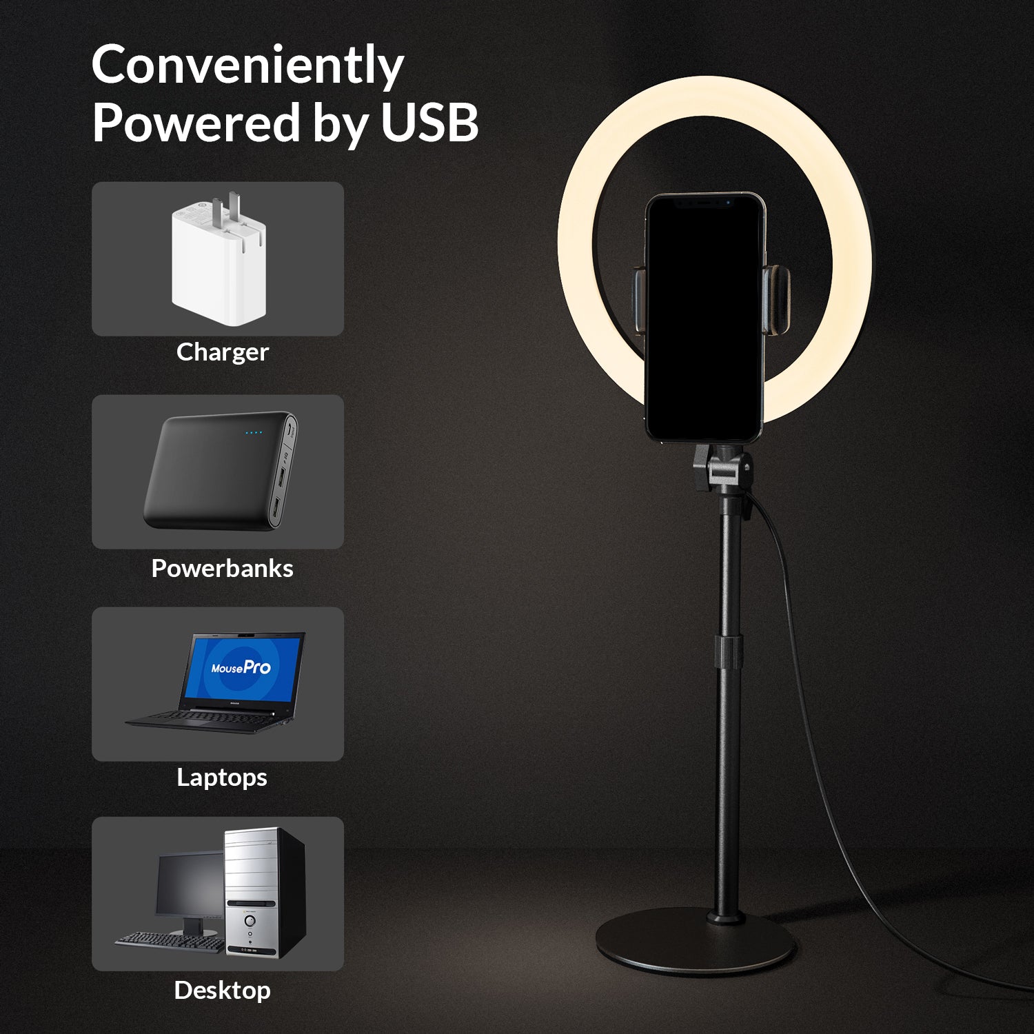 Mono Dsign LED Ring Light with Phone Stand
