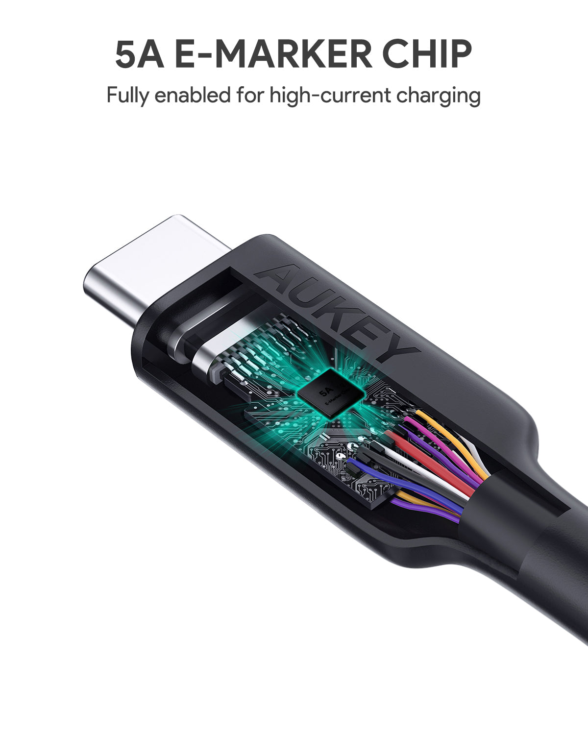 Aukey CB-CD21 100W Gen2 E-Marker PD USB 3.1 USB C to C Cable 1.2M