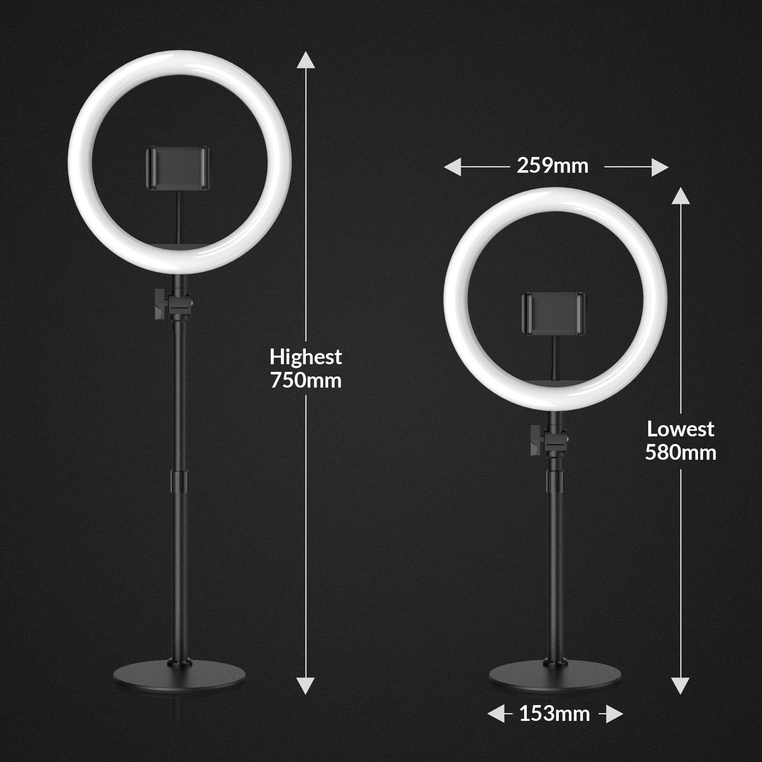Mono Dsign LED Ring Light with Phone Stand
