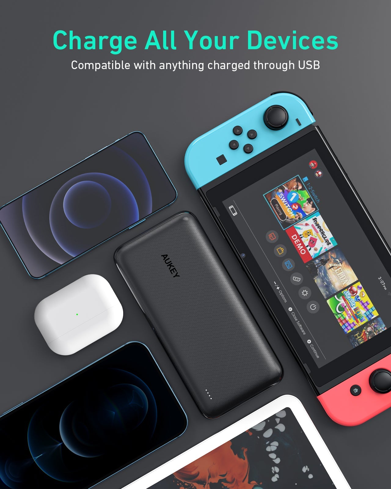 Aukey PB-N74S 20000MAH Basix Plus 22.5W Powerbank Portable Charger