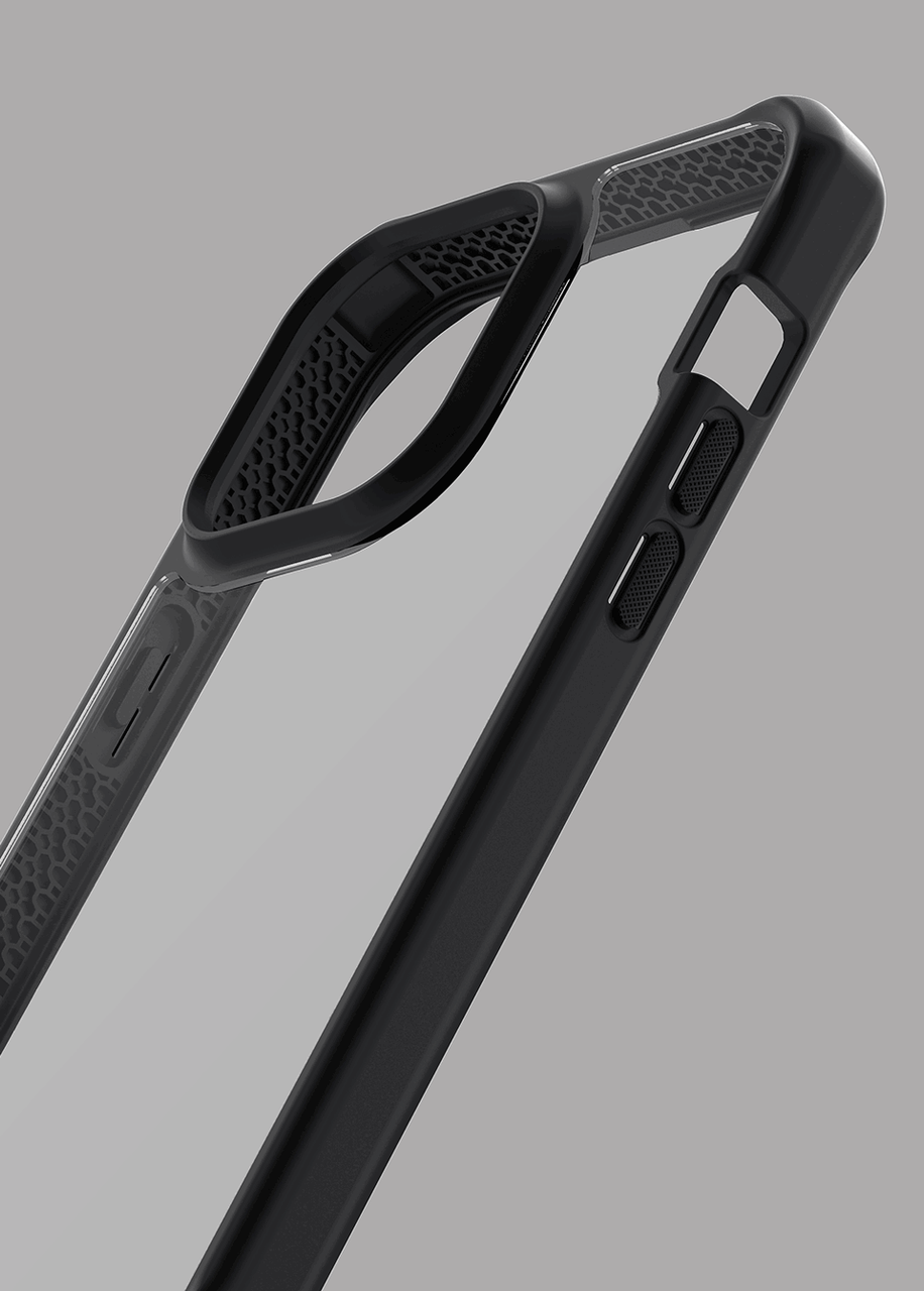 ITSKINS Hybrid R Solid for iPhone 14 / 14 Pro / 14 Plus - Black and Transparent