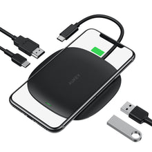 Load image into Gallery viewer, Aukey CB-C70 5-in-1 Unity Wireless Charging USB-C Hub
