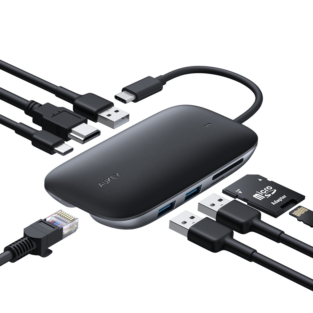 Aukey CB-C71 8 in 1 USB-C Hub