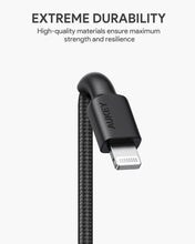 Load image into Gallery viewer, Aukey CB-CL12 0.18m Type-C to Lightning Nylon Cable
