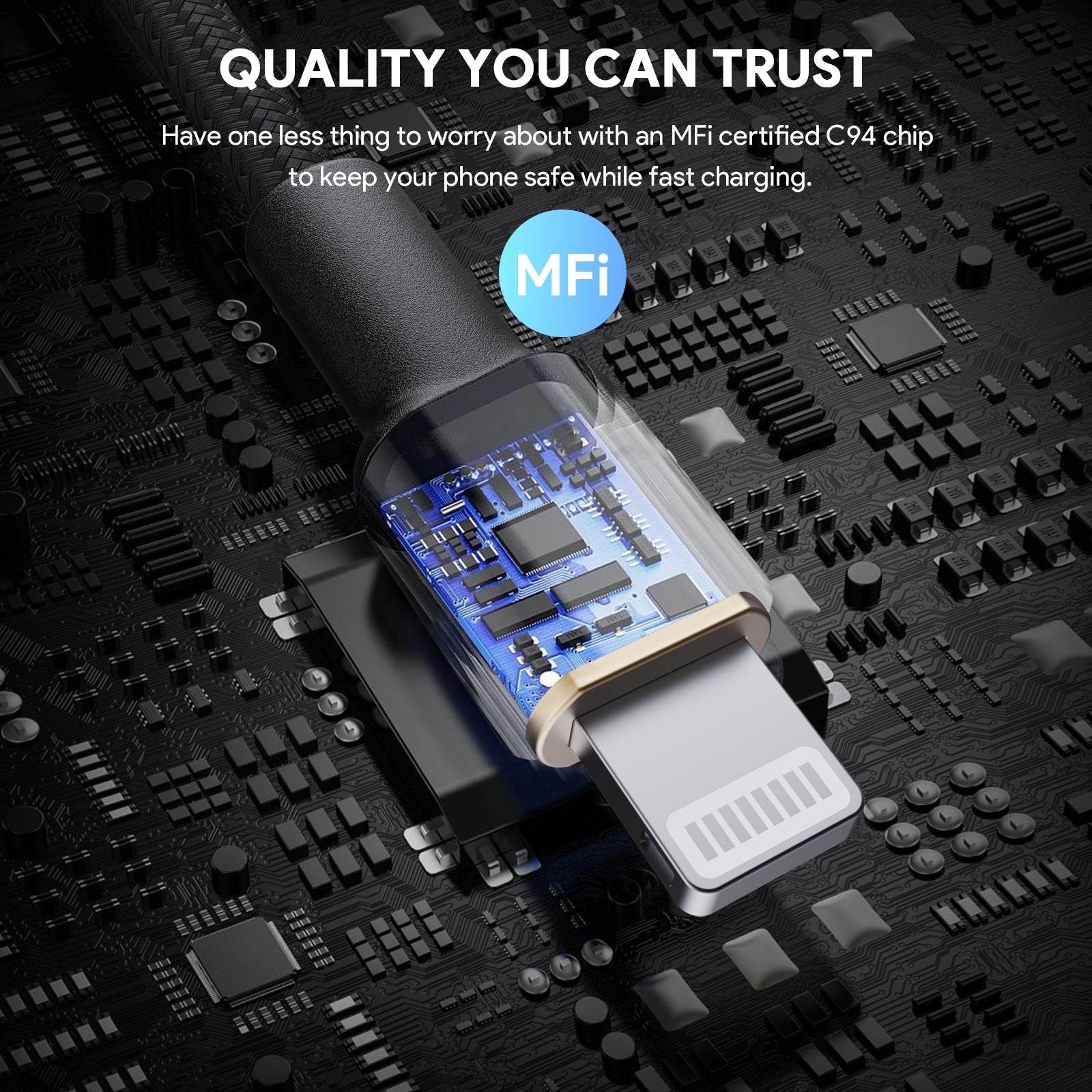 AUKEY CB-KCL1/CB-KCL2 Circlet CL Nylon Braided USB-C to Lightning Cable (1/1.8m)