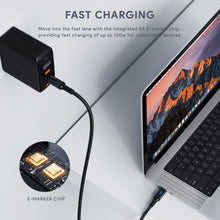 Load image into Gallery viewer, Aukey CB-MCC101/CB-MCC102 100W Nylon Braided USB C to C Cable with LCD Display (1/1.8m)
