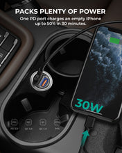 Load image into Gallery viewer, Aukey CC-A3 30W PD Dual Port Fast Car Charger
