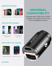 Load image into Gallery viewer, Aukey CC-A3 30W PD Dual Port Fast Car Charger
