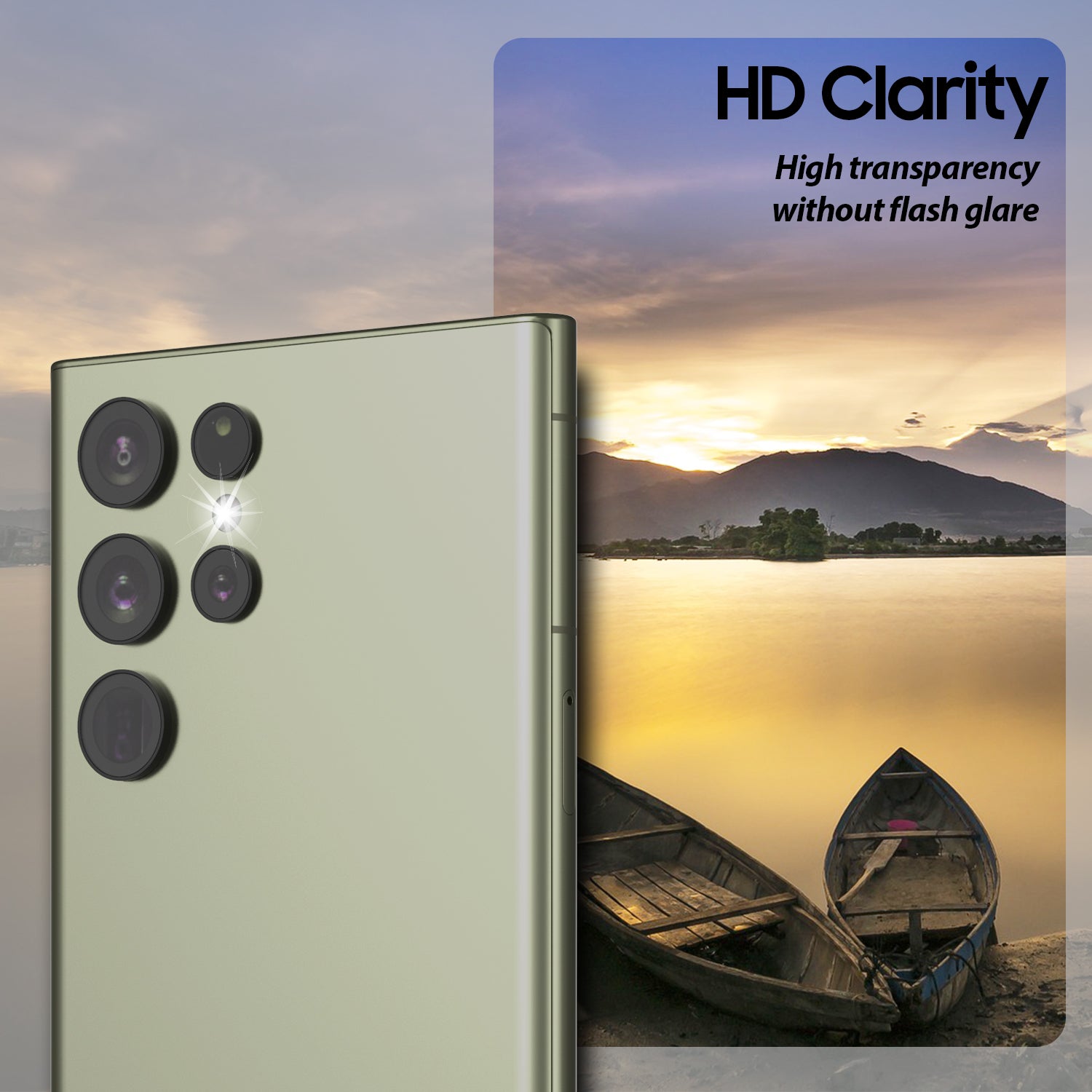 Whitestone Samsung Galaxy S23 Ultra Camera Protector Ring Type