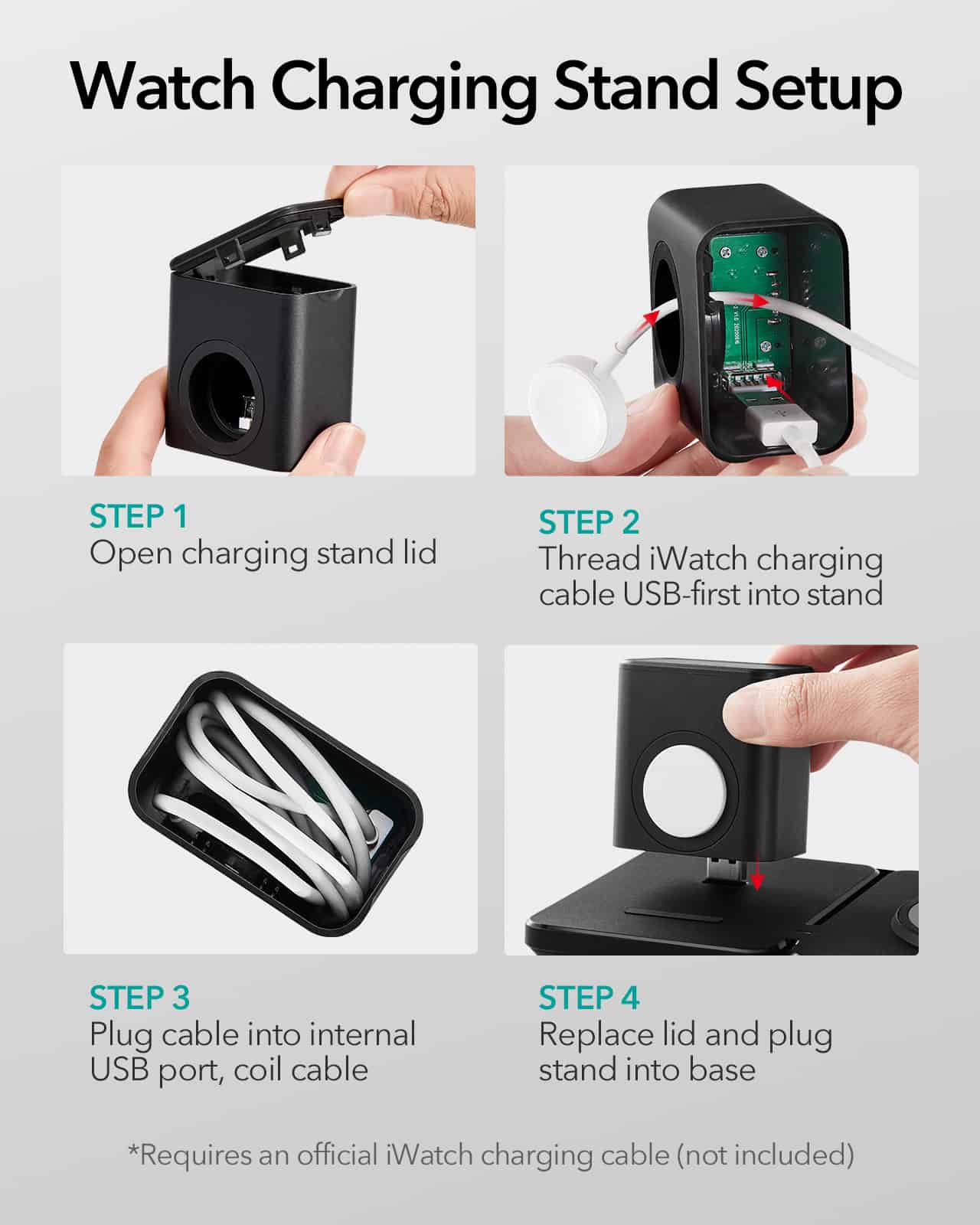 ESR Halolock Apple Watch Two-in-One Magnetic Wireless Charger