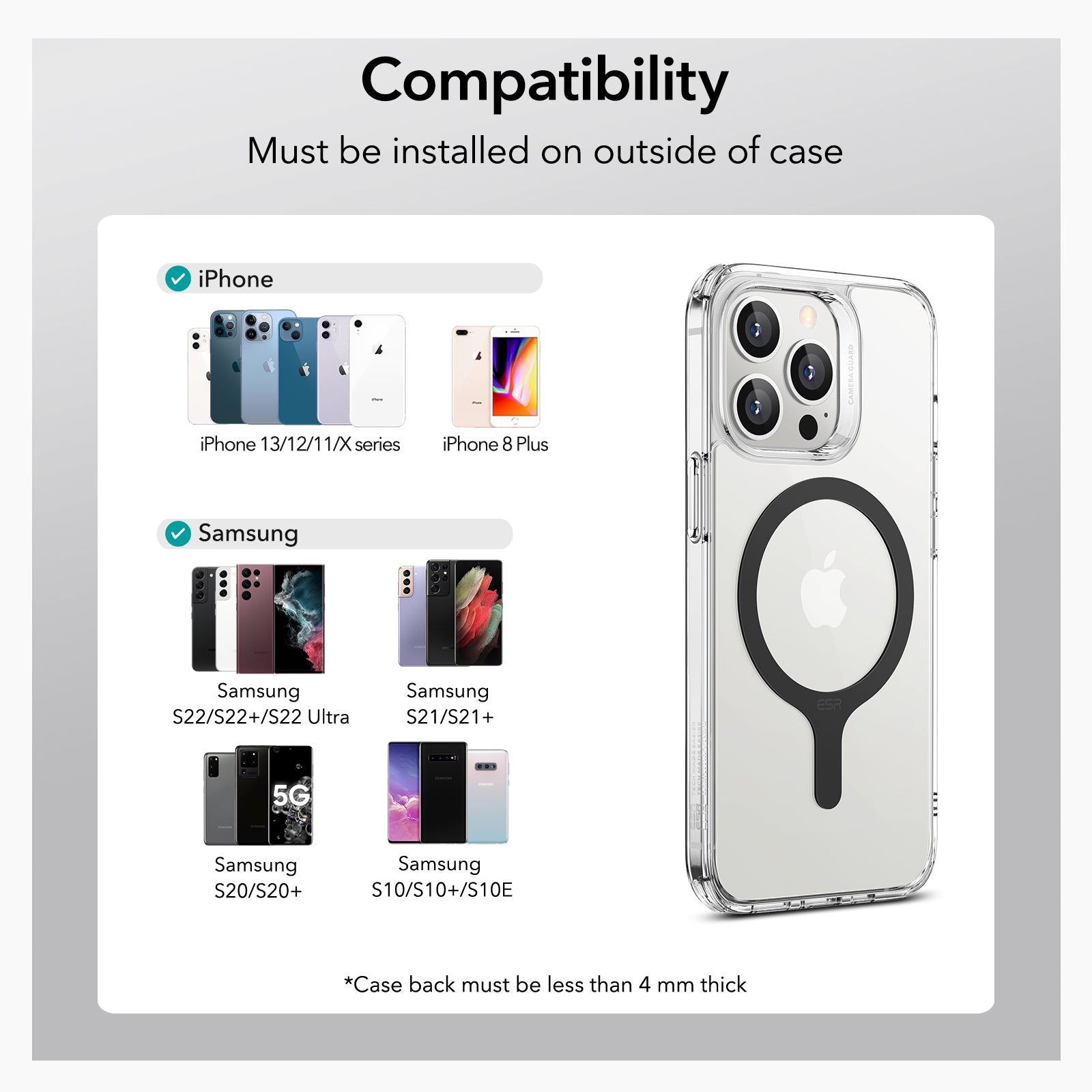 ESR HaloLock Universal Ring 360 (2 Pack) - Black / White