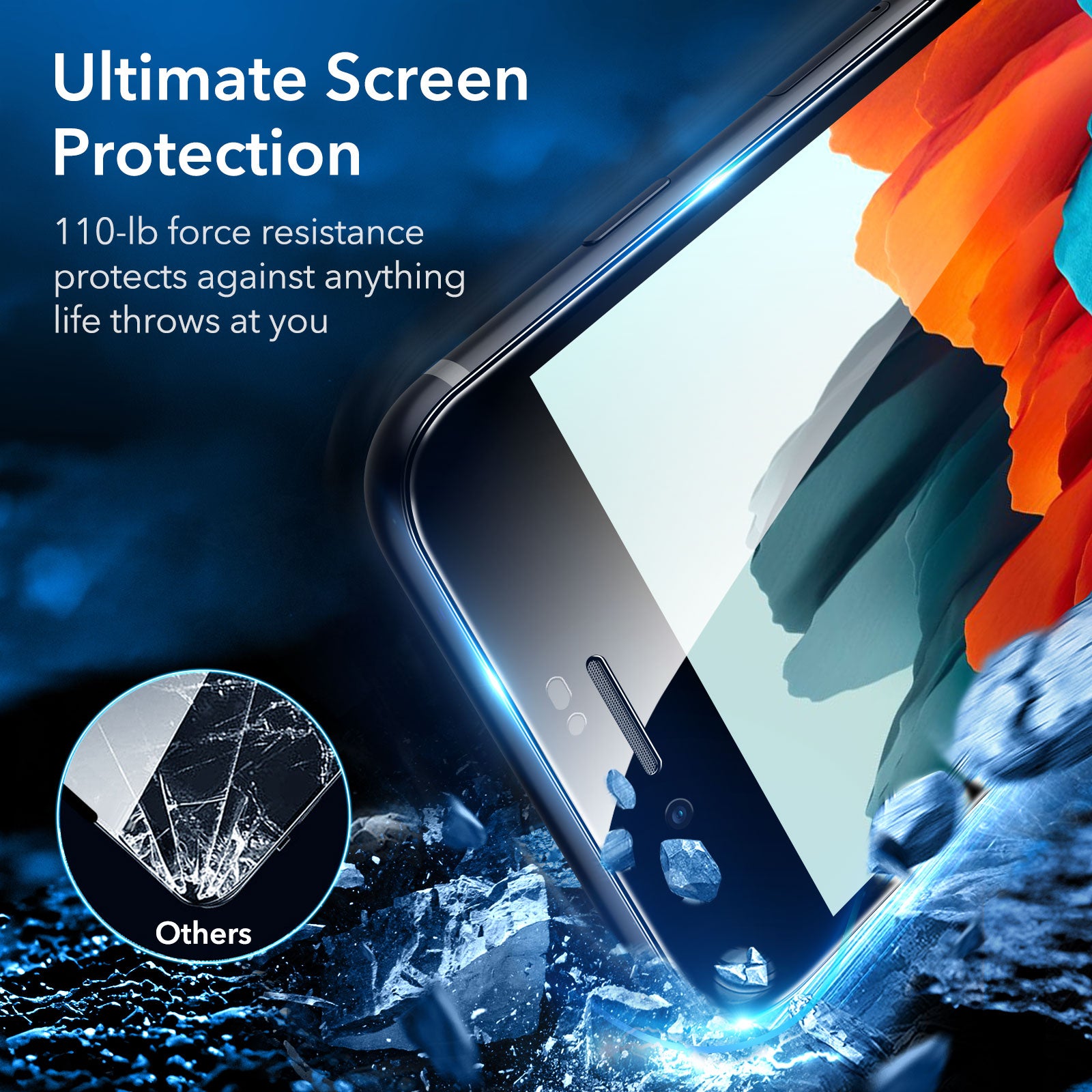 ESR 2pcs Armorite Full-Coverage Tempered-Glass Screen Protector with Speaker Shield for iPhone SE (2022/2020)