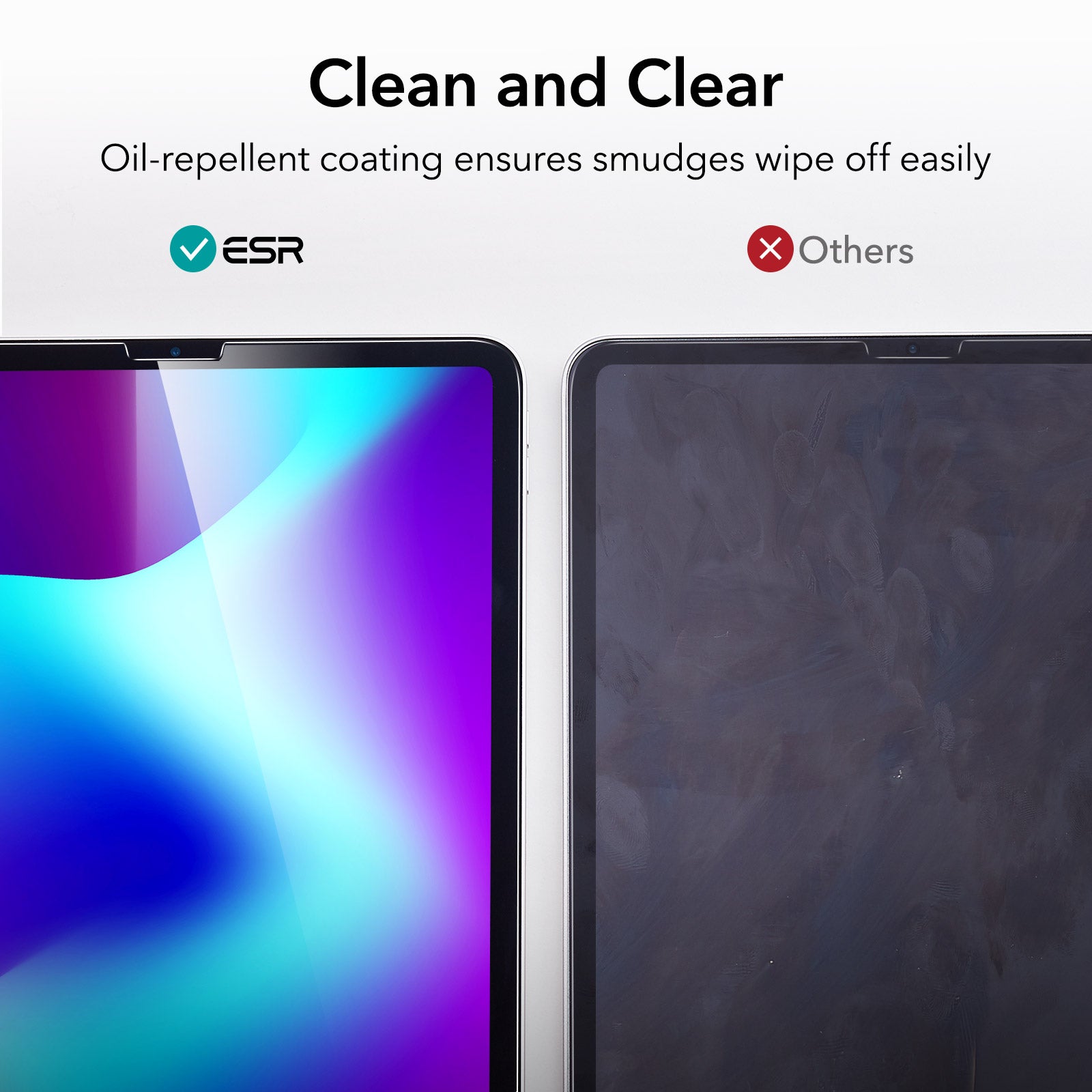 ESR Tempered-Glass Screen Protector for iPad 10th Gen / Air 5/4 / Pro 11 / Pro 12.9 (2018/ 2020/2021/2022) - 1/2 pcs