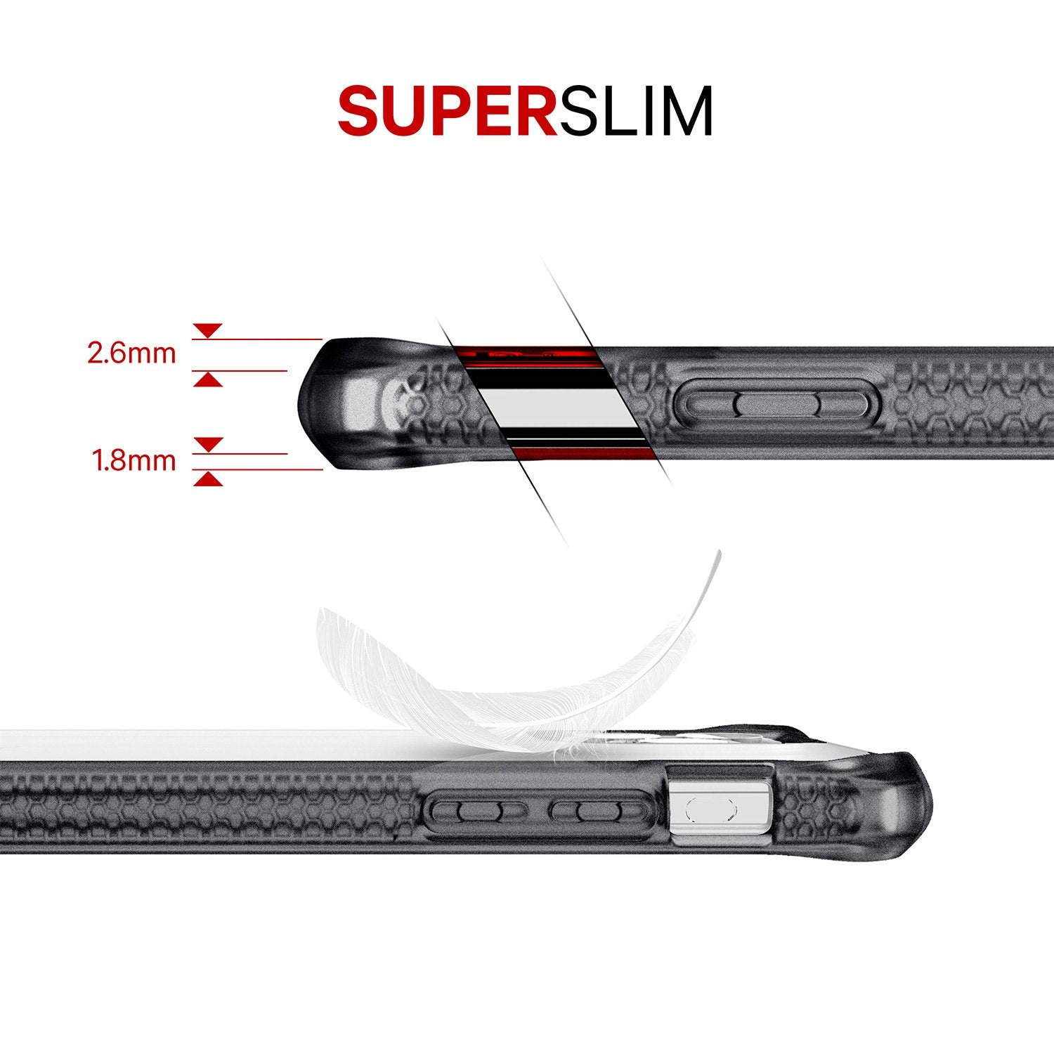 ITSKINS Hybrid Frost (MKII) Black & Transparent iPhone 11 Pro Max Case