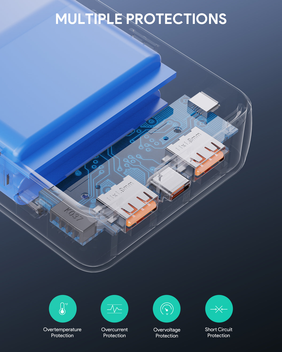 AUKEY PB-N93 Basix Plus ll 22.5W 20000mAh Ultra Slim USB C Power Bank