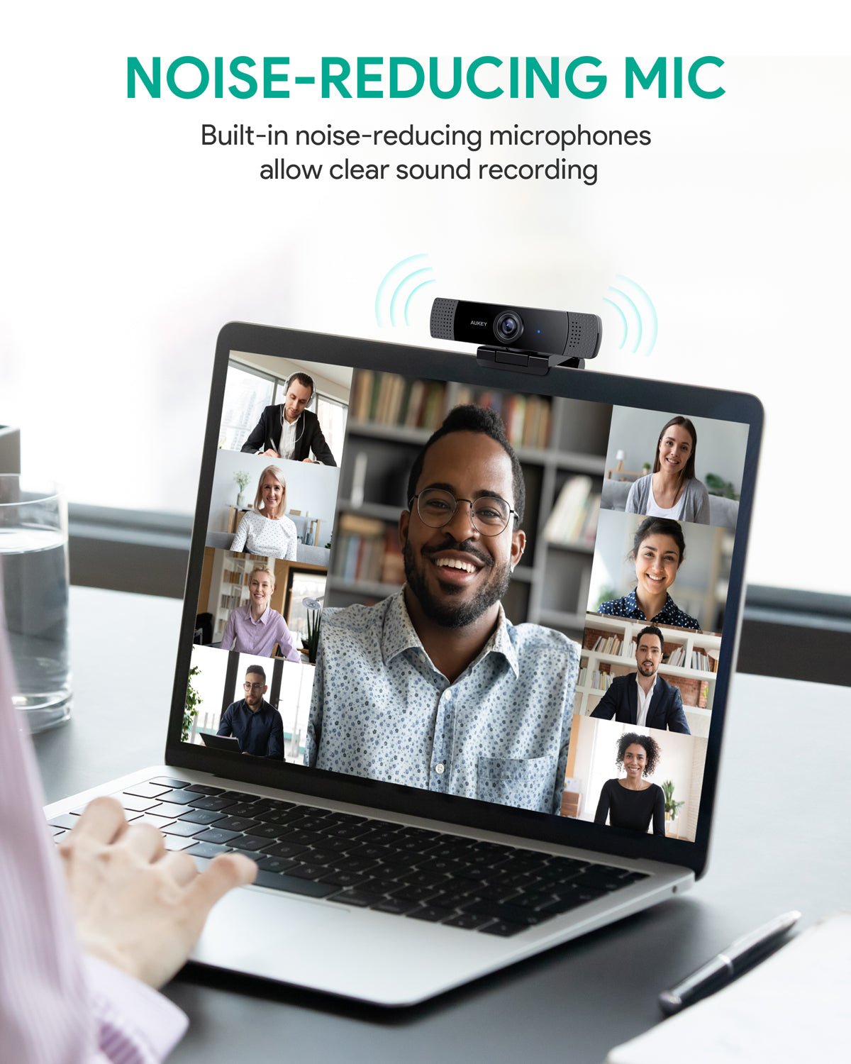 Aukey PC-LM1E Stream Series 1080P Dual-Mic Webcam For Meetings, Gaming, Live Streaming On Mac Windows