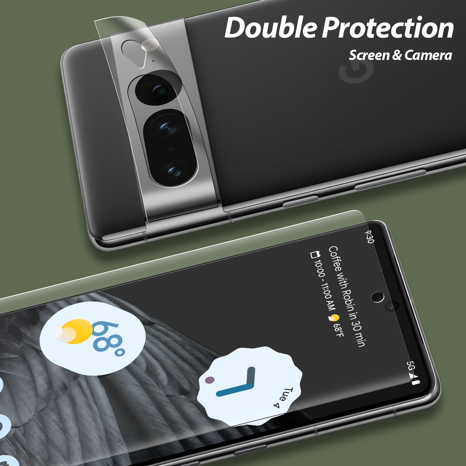 Whitestone Dome Glass Screen Protector for Google Pixel 7 , Full Tempered Glass Shield with Liquid Dispersion Tech [Easy to Install Kit] Smart Phone Screen Guard with Camera Film Protector