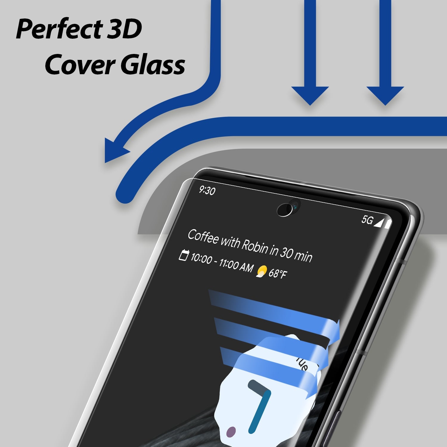 Whitestone Dome Glass Screen Protector for Google Pixel 7 , Full Tempered Glass Shield with Liquid Dispersion Tech [Easy to Install Kit] Smart Phone Screen Guard with Camera Film Protector