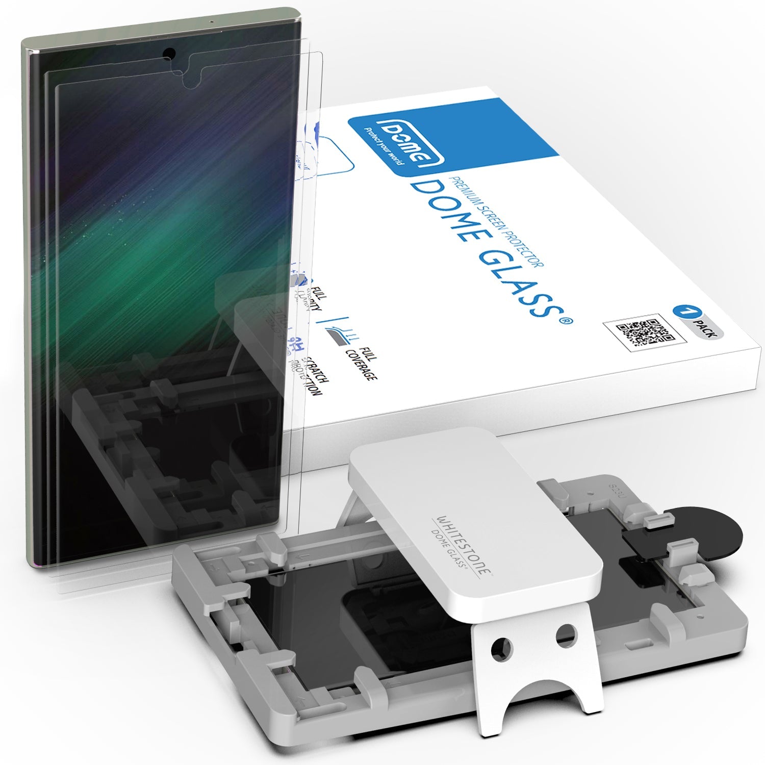 Whitestone Dome Glass Samsung Galaxy S23 Ultra Tempered Glass Screen Protector - Liquid Dispersion Tech
