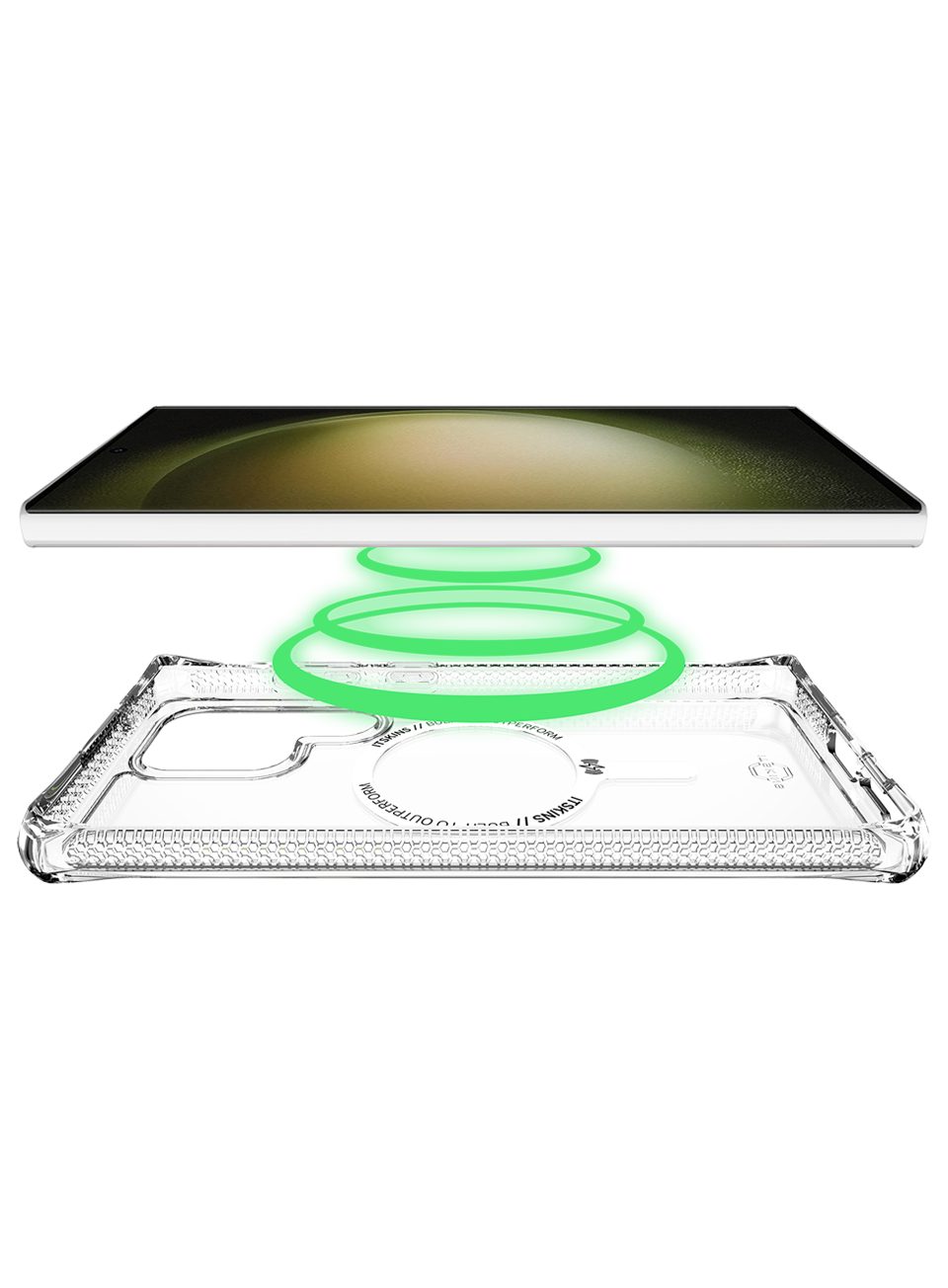 ITSKINS HYBRID R CLEAR Compatible with MagSafe for Galaxy S23 Ultra Transparent