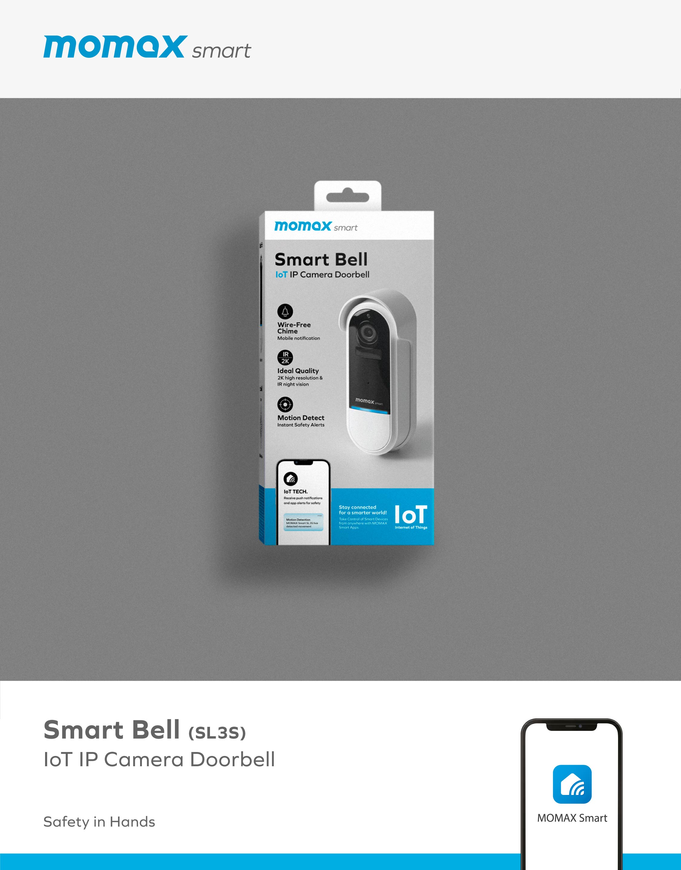 Momax SL3 Smart Bell IoT IP Camera Doorbell