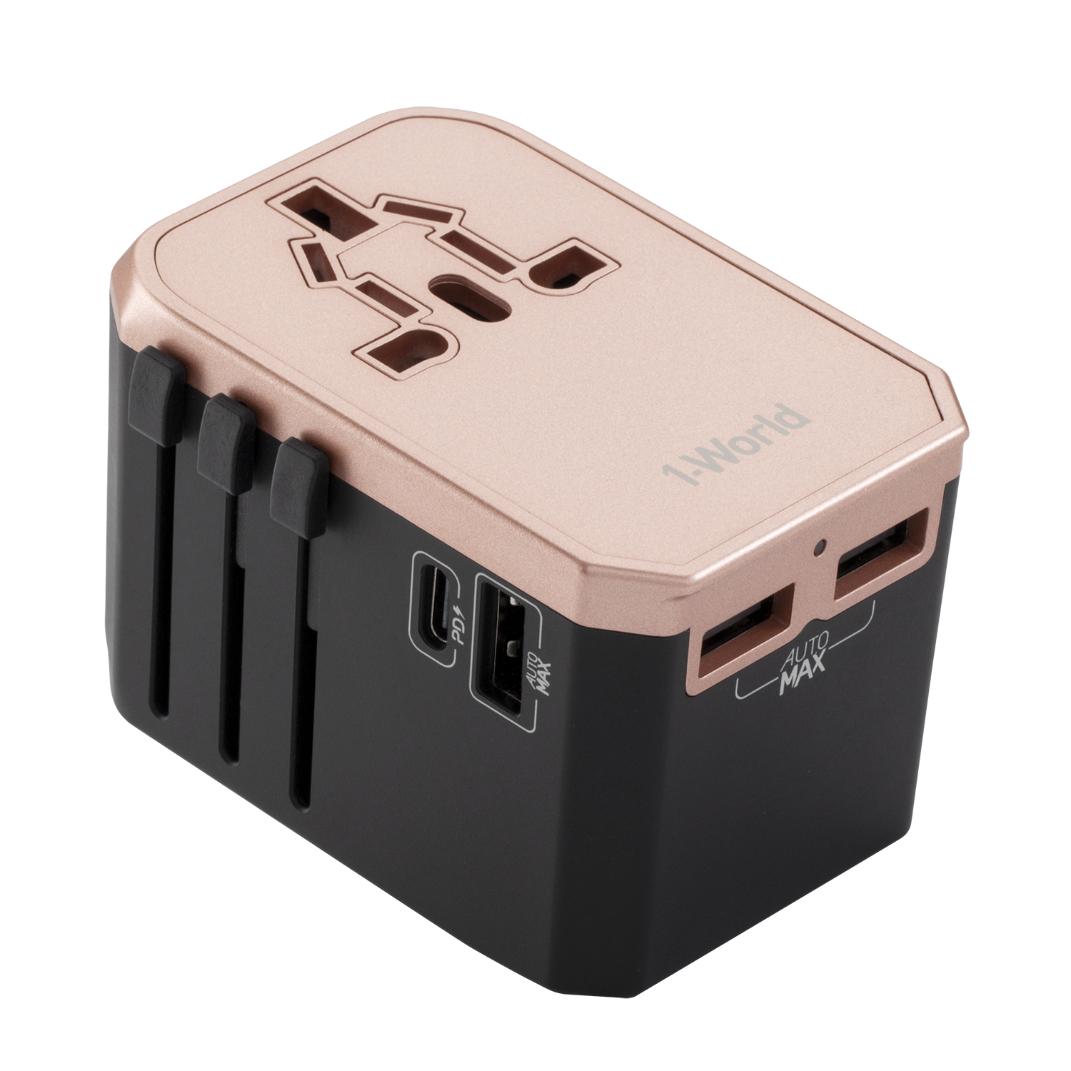Momax UA7 1-World AC Travel Adapter (Type-C 30W PD + 3 USB-A)