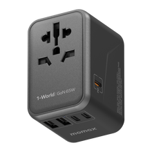 Load image into Gallery viewer, Momax UA8 1-World 65W GaN 5 Ports + AC Travel Adaptor
