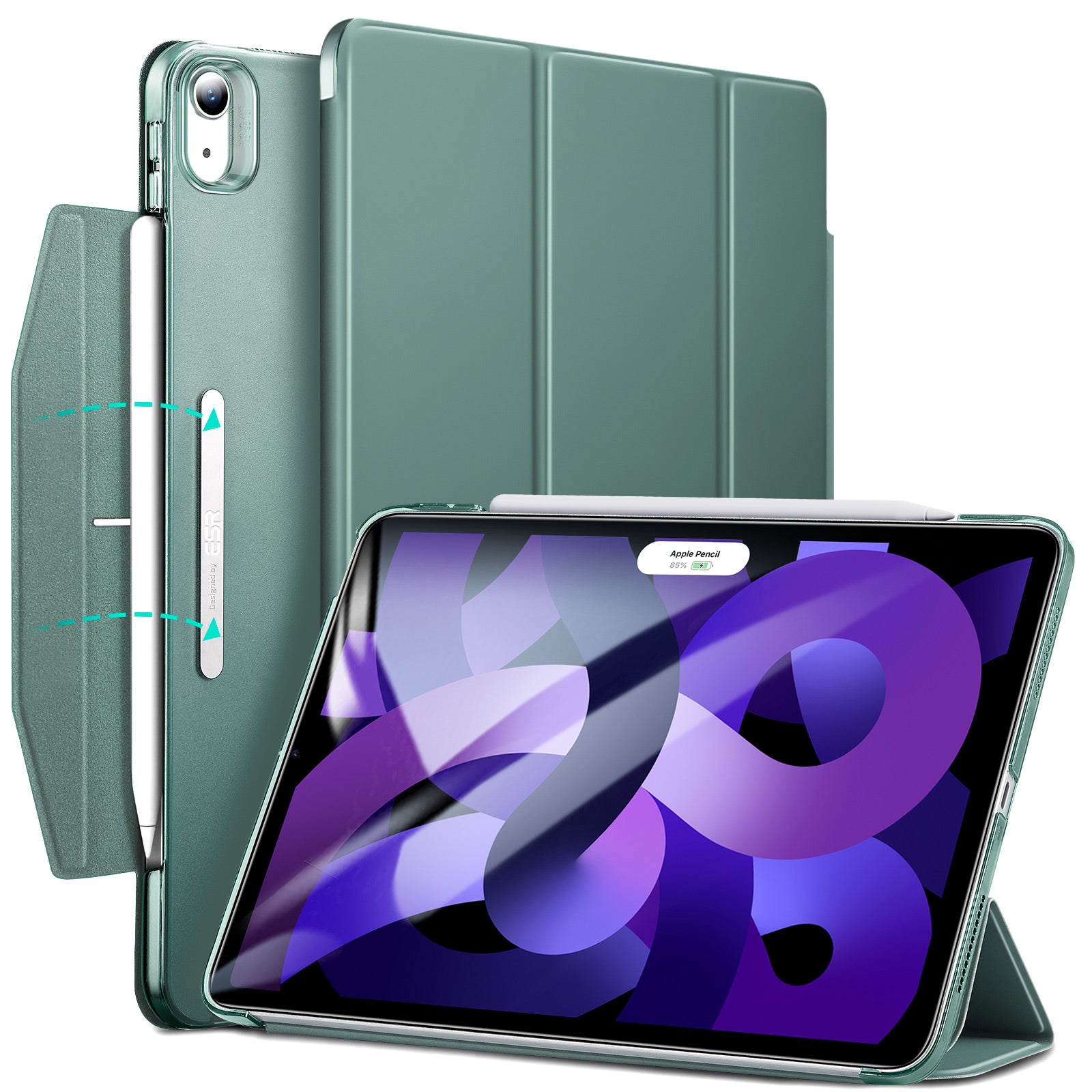 iPad mini 6+Apple Pencil 2+ESRケース ESR Ascend Trifold Smart Case for iPad Mini 6 / iPad Air 4/5 / iPad 7/